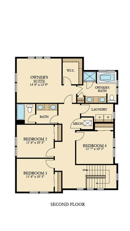 The Addison Second Floor Plan