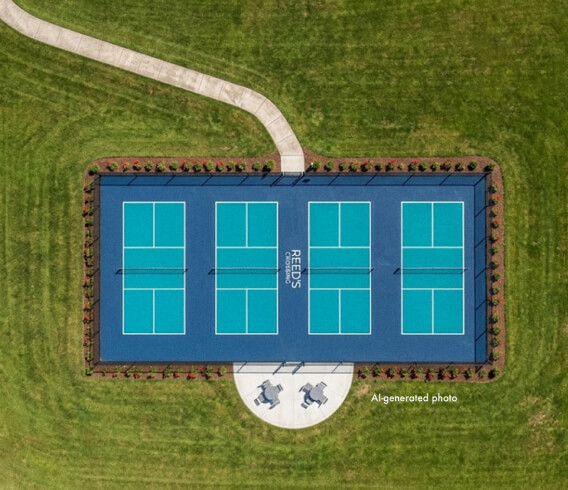 Aerial view of Pickleball court