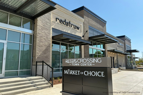 Reed’s Crossing Town Center is home to shops and restaurants, from Redstraw Tea Bar to Market of Choice.