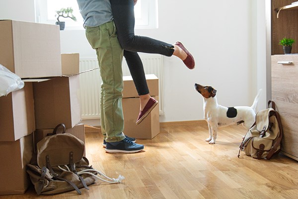 Family moving into new home.