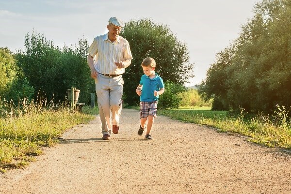 Elderly Running in Park