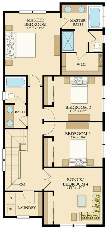 CLARK Furnished Floor Plan 2