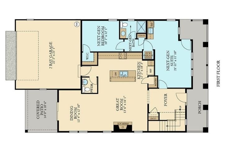Alt text: Lennar’s Kensington floor plan shows off their Home Within a Home design.