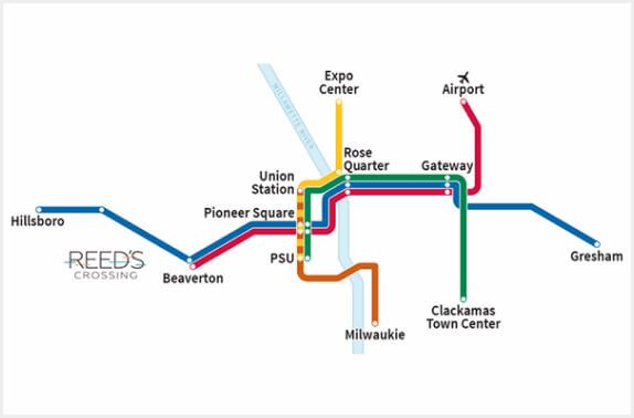 Public transit map Reeds Crossing Community Hillsboro OR