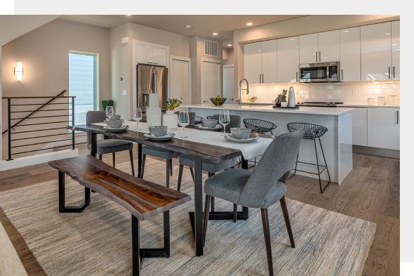 Home kitchen with dinner table Reeds Crossing Community Hillsboro OR