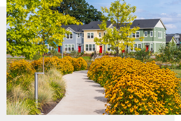 Walking path at Reed's Crossing community in Hillsboro, Oregon