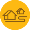 Ellipses icon with houses