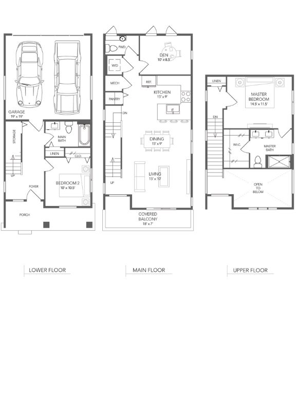 GARAGE 19’ x 19’ MAIN BATH LINEN CLO. UP FOYER BEDROOM 2 10’ x 10.5’ PORCH LOWER FLOOR.jpg