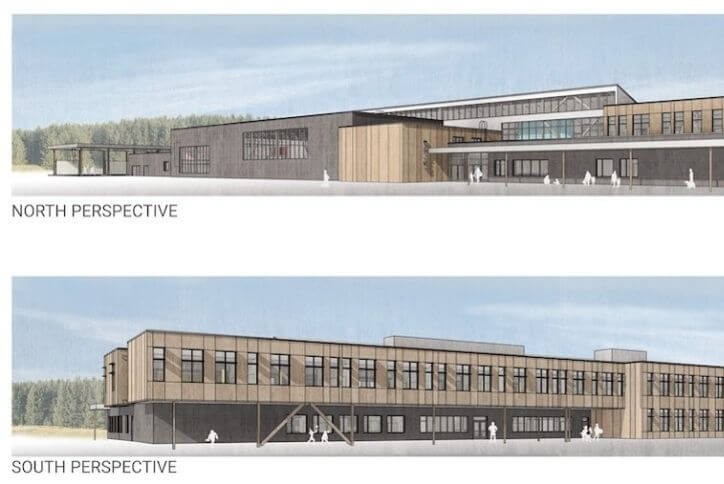 Alt text: Architectural render of the new elementary school in Hillsboro, Oregon.