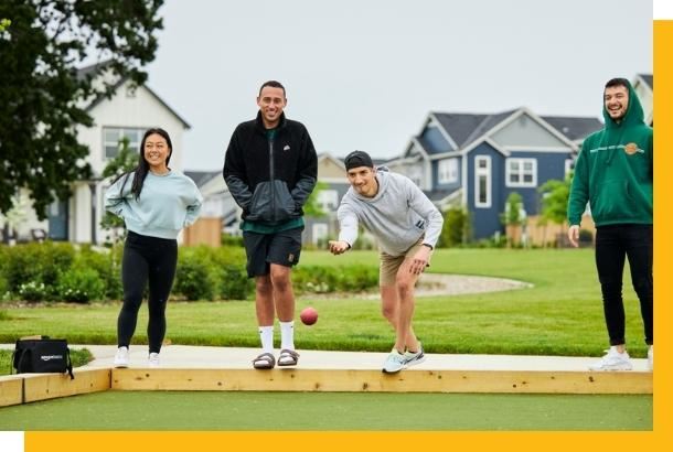 People playing bocce ball at Reed's Crossing