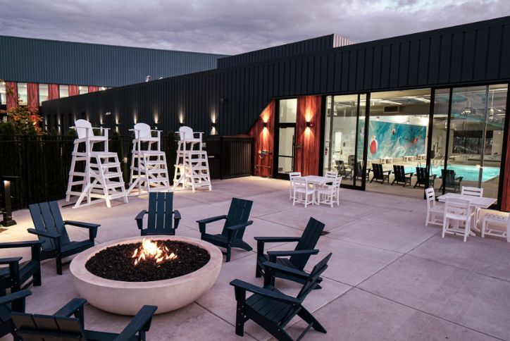 Outdoor fire pit at Active Wellness Center - Reed’s Crossing in Hillsboro, OR.