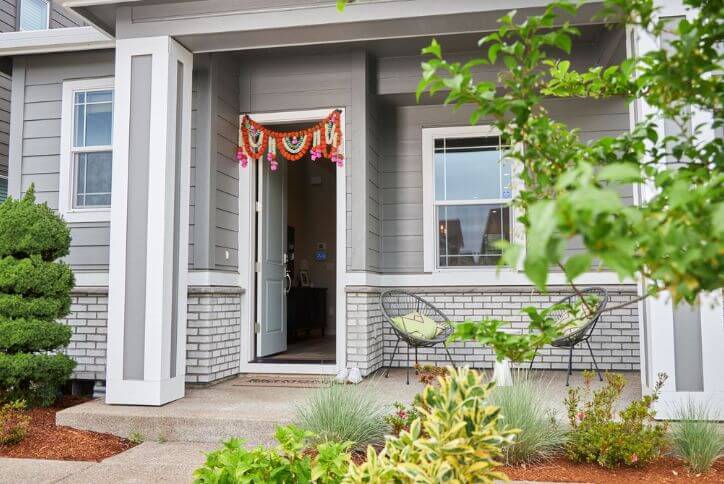 Traditional Indian housewarming decor on a new home in South Hillsboro.