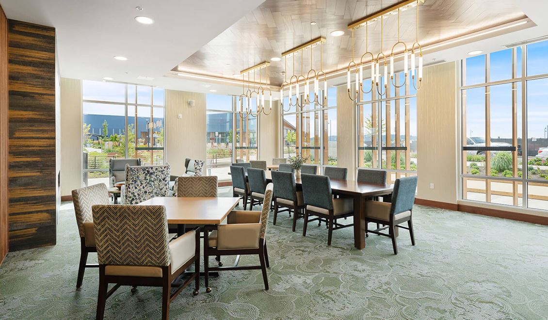 The Ackerly meeting and dining space amenity at Reed's Crossing in Hillsboro, Oregon