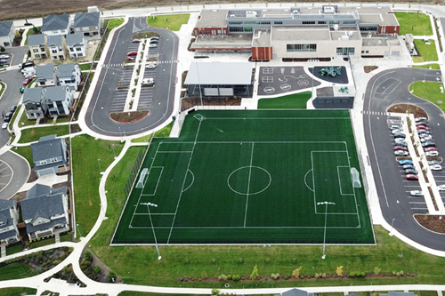 Aerial shot of Tamarack Elementary, located at Reed’s Crossing in Hillsboro, Oregon.