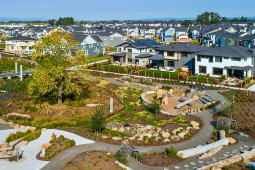 Aerial view of the Nature Education Area at Reed’s Crossing in Hillsboro, Oregon.