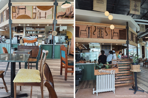 Interior photos of Insomnia Coffee Co. at Reed’s Crossing.