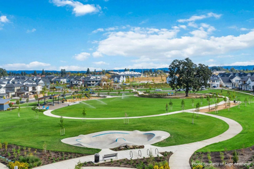 Aerial view of Tamarack Park at Reed’s Crossing in Hillsboro, Oregon.