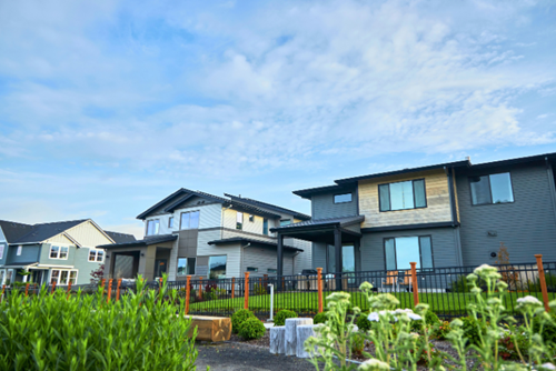 Homes in Reed’s Crossing sit next to a popular neighborhood park.